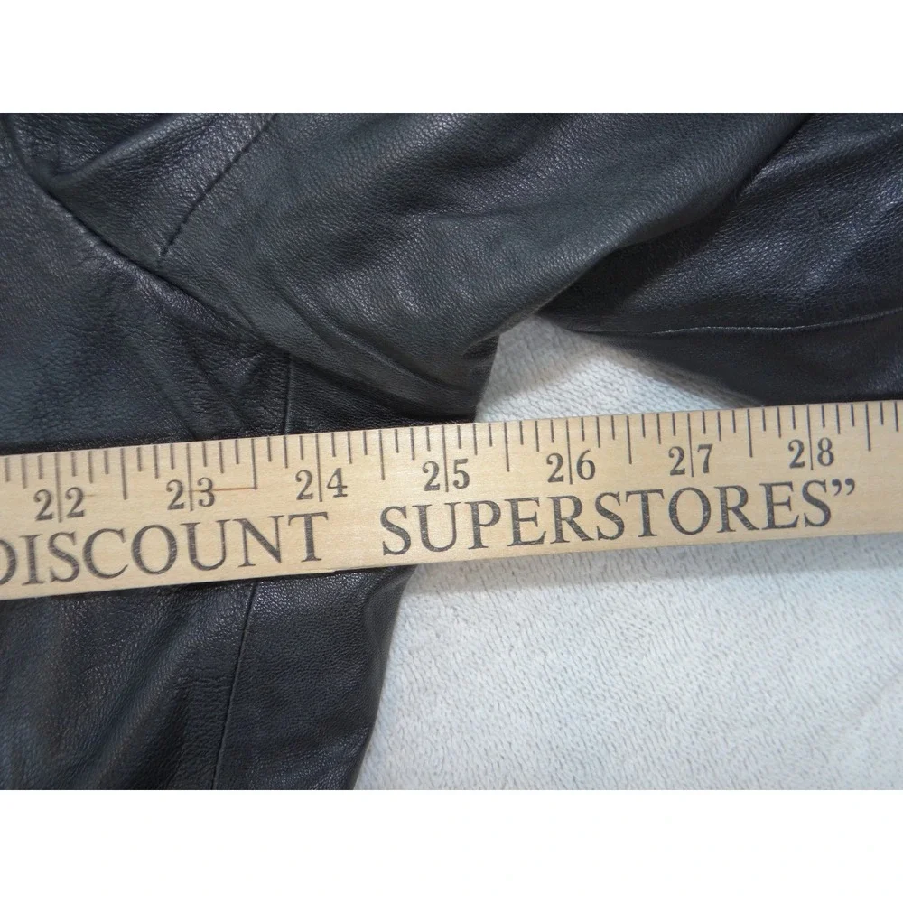 Alfani Positano Mens Black Leather Blazer Sport Coat Jacket Size 46R 3525